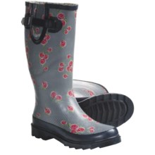Chooka Dotty Flowers Buckle Rain Boots (For Women) in Navy - Closeouts