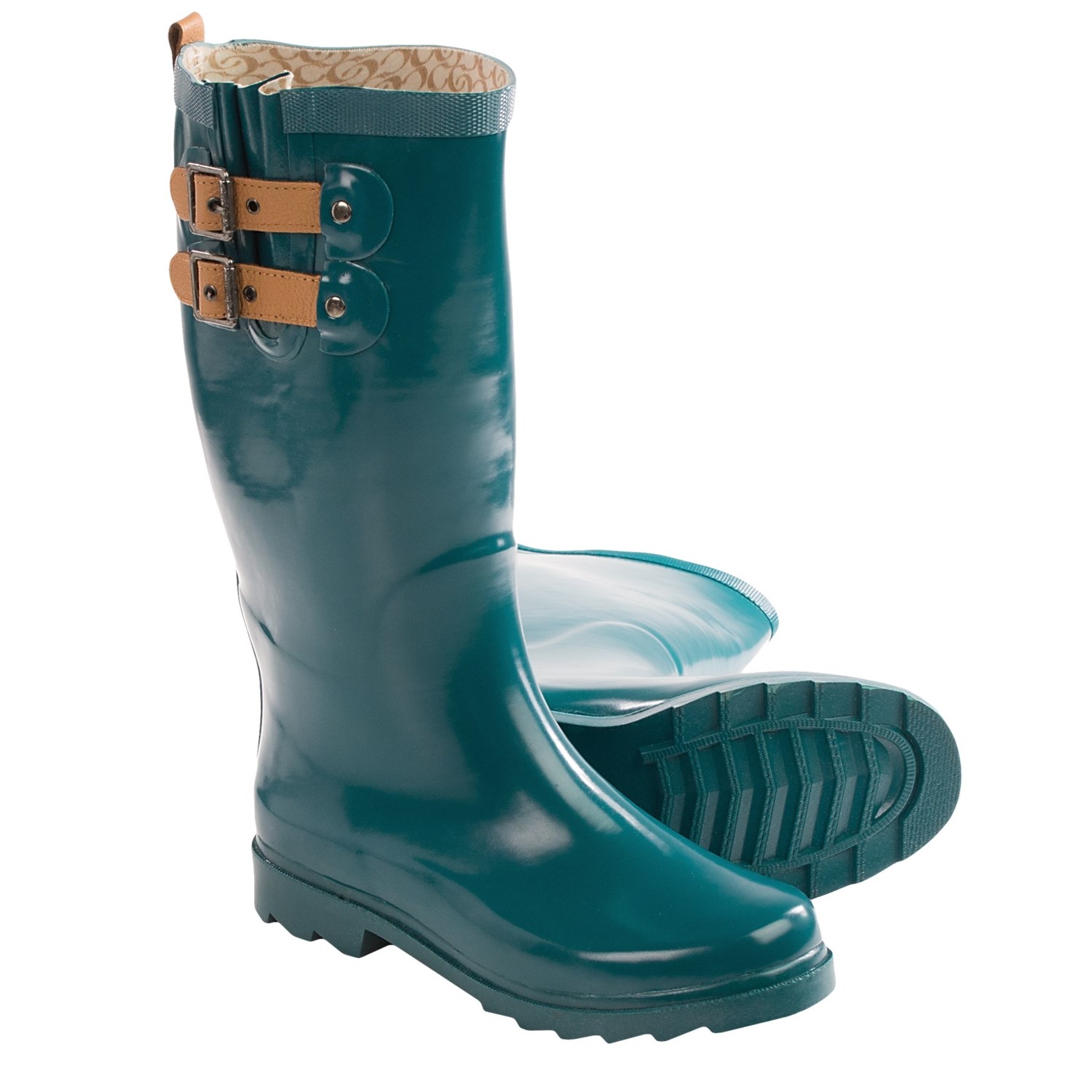 teal rain boots