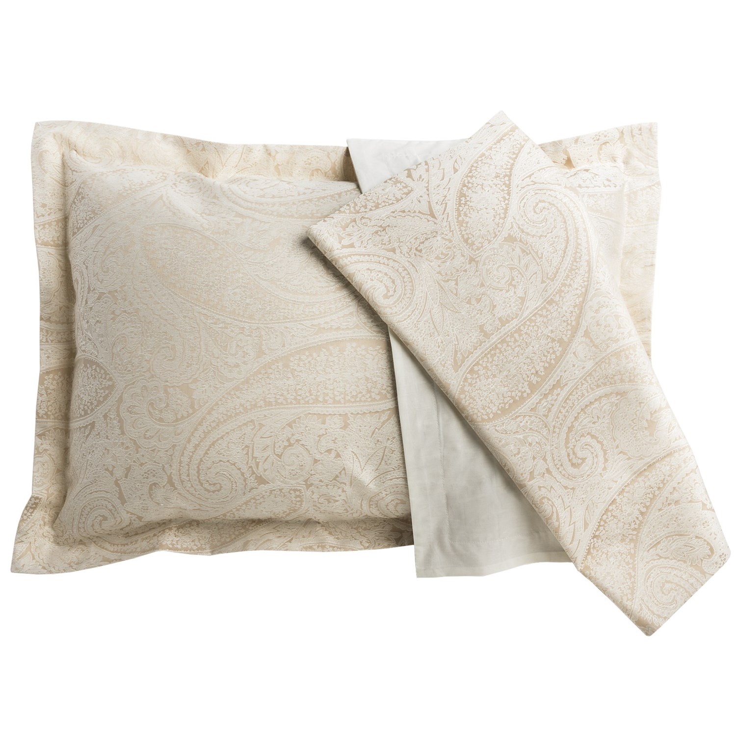 Christy Textured Paisley Cotton Jacquard Pillow Shams King, 200 TC