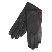 Cire by Grandoe Chic Gloves - Premium Sheepskin Leather (For Women) in Black/Deep Red - Closeouts