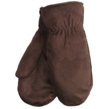 Cire by Grandoe Cozy Microsuede Lamb Mittens (For Women) in Acorn - Closeouts