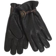 Cire by Grandoe Crazy Horse Gloves - Pebbled Bison Leather, Micropile Lining (For Men) in Black - Closeouts