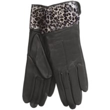 Cire by Grandoe Dali Leather Gloves - Lambswool-Cashmere Lining (For Women) in Black - Closeouts