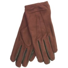 Cire by Grandoe Jackie Sheepskin Suede Gloves (For Women) in Copper/Black - Closeouts