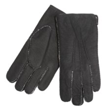 Cire by Grandoe Redford Gloves - Curly Lamb Shearling (For Men) in Black - Closeouts