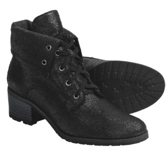 CK Jeans Chelsea Boots - Suede (For Women) in Black Cracking Leather