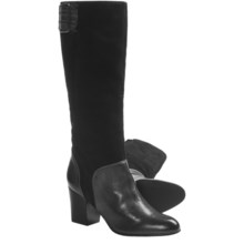 CK Jeans Gemma Tall Leather Boots (For Women) in Black - Closeouts