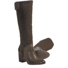 CK Jeans Gemma Tall Leather Boots (For Women) in Dark Brown - Closeouts