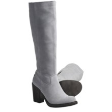 CK Jeans Hollyann Suede Boots - Knee High (For Women) in Light Grey - Closeouts