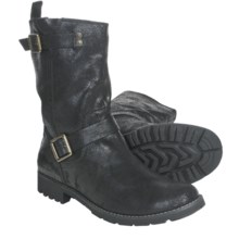 CK Jeans Theo Boots - Leather (For Men) in Black Cracked Suede - Closeouts
