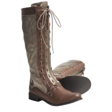 CK Jeans Zoe Tall Boots (For Women) in Cognac/Cement - Closeouts