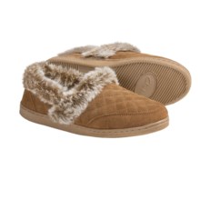 Clarks Quilted Suede Slippers (For Women) in Cinnamon - Closeouts