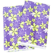 Clean House Microfiber Kitchen Towels - Set of 2 in Purple Floral - Closeouts