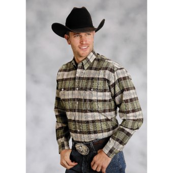 Cody James Plaid Shirt - Yarn-Dyed, Long Sleeve (For Men) in Green Frontier Plaid
