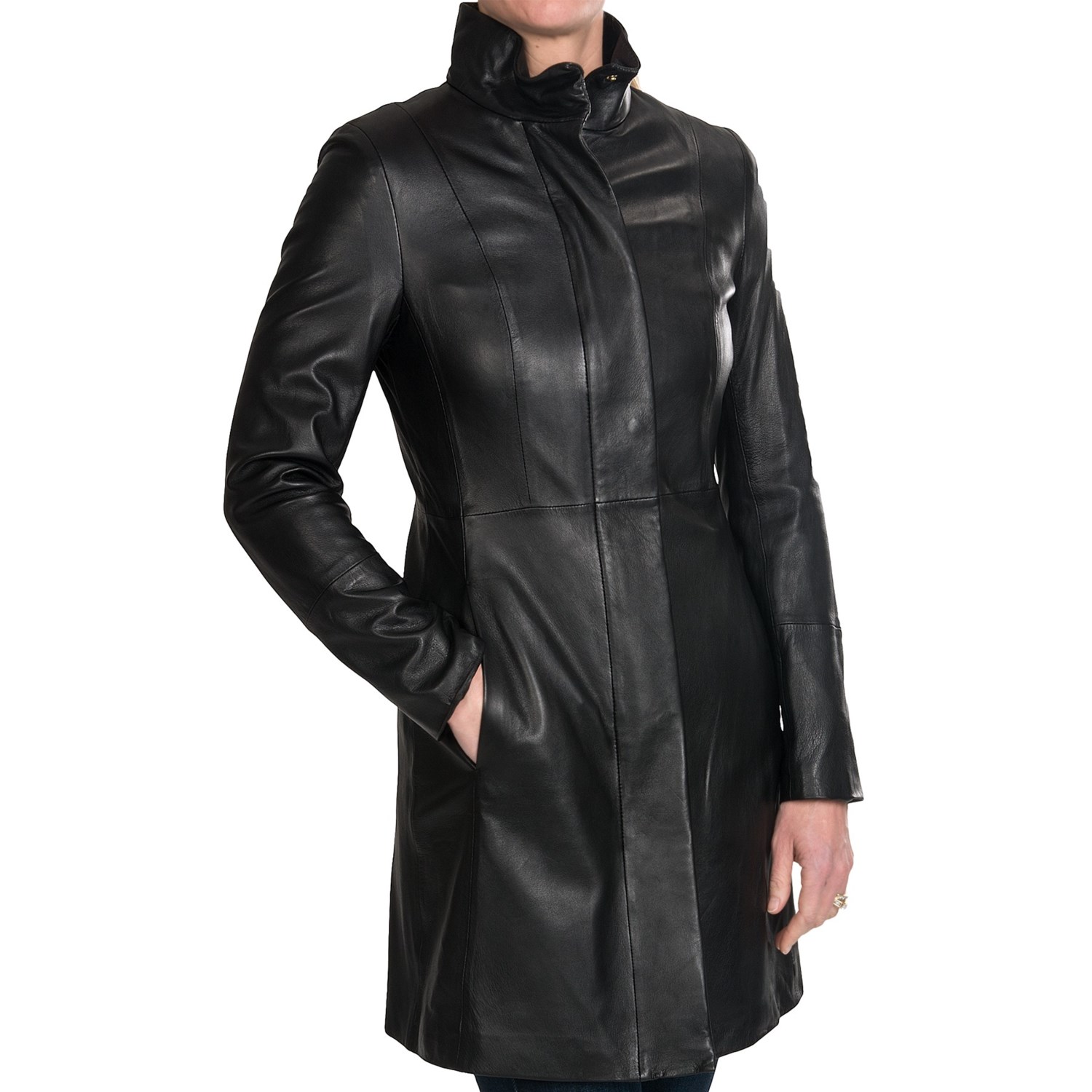 Cole Haan Lamb Leather Coat (For Women) - Save 43%