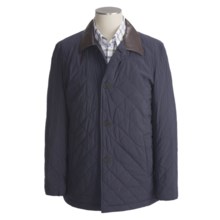 Cole Haan Lightweight Quilted Jacket - Leather Trim (For Men) in Cadet - Closeouts