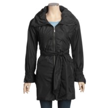 Cole Haan Lightweight Travel Coat - Zip-Away Hood (For Women) in Black - Closeouts