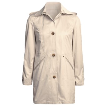 Cole Haan Outerwear Car Coat - Zip-Off Hood (For Women) in Beige