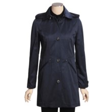 Cole Haan Outerwear Car Coat - Zip-Off Hood (For Women) in Navy - Closeouts