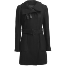 Cole Haan Outerwear Cocoon Coat - Soft Italian Wool (For Women) in Black - Closeouts