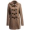Cole Haan Outerwear Soft Italian Wool Twill Duffle Coat - Detachable Hood (For Women) in Camel