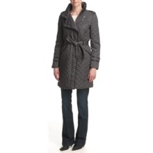 Cole Haan Signature Quilt Coat - Belted (For Women) in Gunmetal - Closeouts