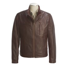 Cole Haan Vintage Lamb Leather Moto Jacket (For Men) in Bronco - Closeouts