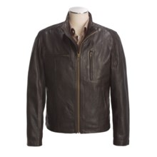 Cole Haan Vintage Lamb Leather Moto Jacket (For Men) in Licorice - Closeouts