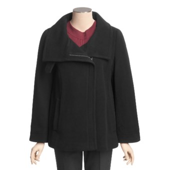 Cole Haan Wool-Cashmere Coat - Bell Sleeve (For Women) in Black