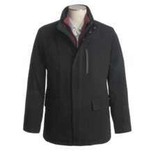 Cole Haan Wool Twill Top Coat - Stand-Up Collar (For Men) in Black - Closeouts