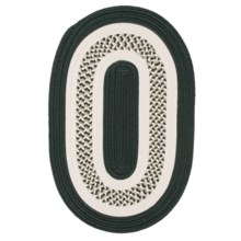 Colonial Mills Brookside Banded Oval Rug - Indoor-Outdoor, 5x8' in Alpine Green - Closeouts
