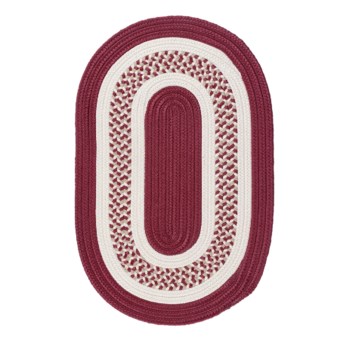Colonial Mills Brookside Banded Oval Rug - Indoor-Outdoor, 5x8' in Sangria