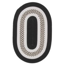 Colonial Mills Brookside Banded Oval Rug - Indoor-Outdoor, 9x12' in Black Lace - Closeouts