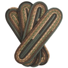 Colonial Mills Thimbleberries Garden Grove Oval Stair Treads - Set of 4, 8x28" in Deep Brown - Closeouts