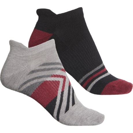 Born Color-Block Half-Cushion Low Cut Tab Socks - 2-Pack, Merino Wool, Below the Ankle (For Women) - GREY (M )