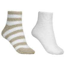 Colorado Clothing Chenille Solid/Stripe Ankle Socks - 2-Pack (For Women) in White/Sesame - Closeouts