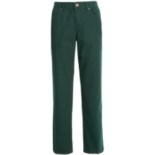 Colored Pants - Stretch Cotton, Straight Leg (For Women) in Green - 2nds