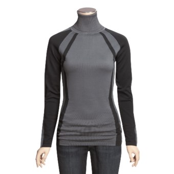 Columbia Sportswear Alpine Ice Turtleneck - Long Sleeve (For Women) in Grill/Black