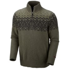 Columbia Sportswear Fair Isle Rotifer Sweater - Zip Neck (For Men) in Surplus Green Heather - Closeouts