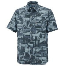 Columbia Sportswear False Peak Print Shirt - Short Sleeve (For Big and Tall Men) in Columbia Navy - Closeouts