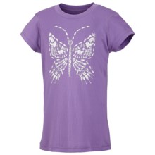 Columbia Sportswear Farewell City T-Shirt - UPF 30, Short Sleeve (For Toddler Girls) in Crown Jewel Trail Butterfly - Closeouts