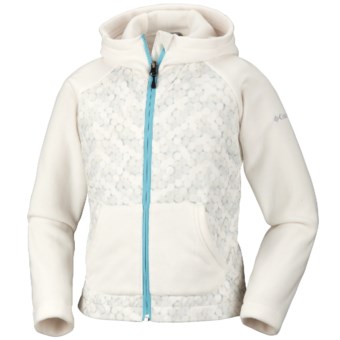 Columbia Sportswear Fast Trek Hybrid Hoodie Jacket - Insulated, Fleece (For Girls) in Sea Salt Bubbles/Sea Salt