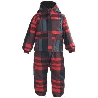 Columbia Sportswear First Snow Jacket and Bib Set (For Toddlers) in Bright Red Plaid