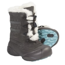 Columbia Sportswear Heather Canyon Omni-Heat® Winter Boots - Leather, Insulated (For Kids) in Mud/Clear Blue - Closeouts
