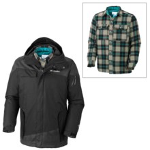 Columbia Sportswear Hells Mountain Interchange Jacket - 3-in-1 (For Men) in Black Lumberjack Plaid - Closeouts