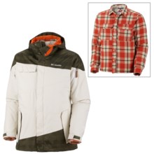 Columbia Sportswear Hells Mountain Interchange Jacket - 3-in-1 (For Men) in Surplus Green Lumberjack Plaid - Closeouts
