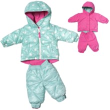 Columbia Sportswear Jane Frosty Jacket and Snow Pants - Insulated, Reversible (For Infant Girls) in Pink Taffy/Aqua Haze Print - Closeouts