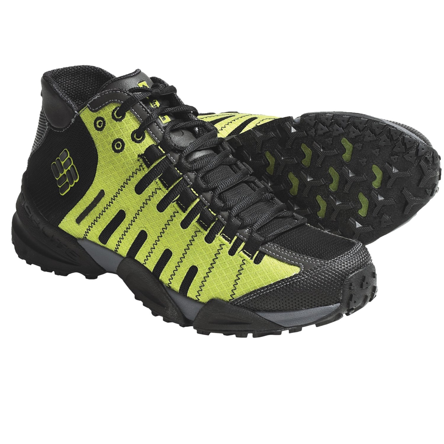 of Faster Mid Trail Shoes - Waterproof (For Men) in Black/Lime Green