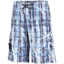 Columbia Sportswear PFG Offshore Teaser Action Boardshorts - UPF 30 (For Men) in White Cap/Splotchy Plaid - Closeouts