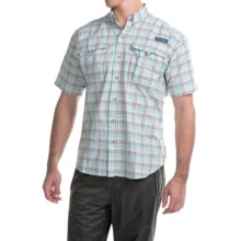 Columbia Sportswear PFG Super Bahama Shirt - UPF 30, Short Sleeve (For Men) in Brownstone/Seersucker - Closeouts